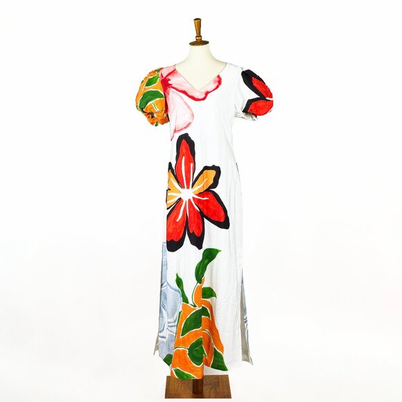 ANTHROPOLOGIE | Floral Puff-Sleeve A-Line Maxi Dress | NWT - Picture 12 of 16